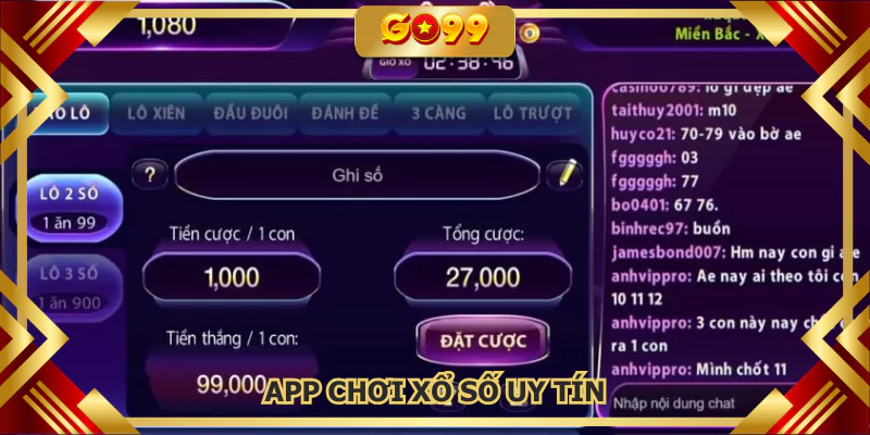 App chơi xổ số uy tín GO99